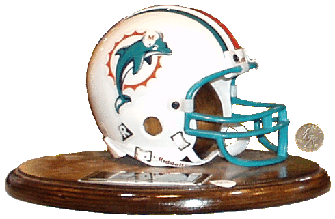 Dolphins Helmet Plaque shows Dimension...